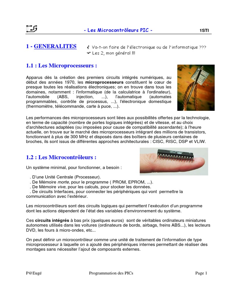 Programmation des Microcontrôleurs PIC | PDF | Microcontrôleur ...