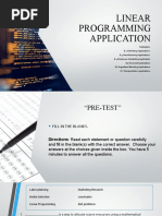 Linear Programming Application PPT Report