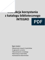Instrukcja Korzystania Z Katalogu Bibliotecznego INTEGRO