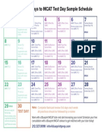 MCAT - 30 Days To Test Day - MCAT Sample Schedule - PDF