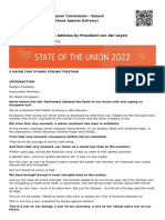 2022 State of The Union Address by President Von Der Leyen
