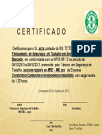Certificado Serra Circular