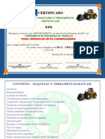 Certificado de Treinamento Nr 11 Operador de Retro Escavadeira