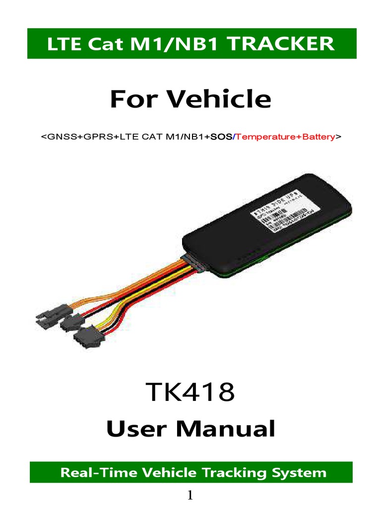 Tk418 Lte Cat m1 Nb1 Iot Tracker Manual en | PDF | Security Alarm | Relay