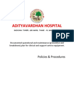10 Documented Operational and Maintenance (Preventive and Breakdown) Plan For Clinical and Support Service Equipment