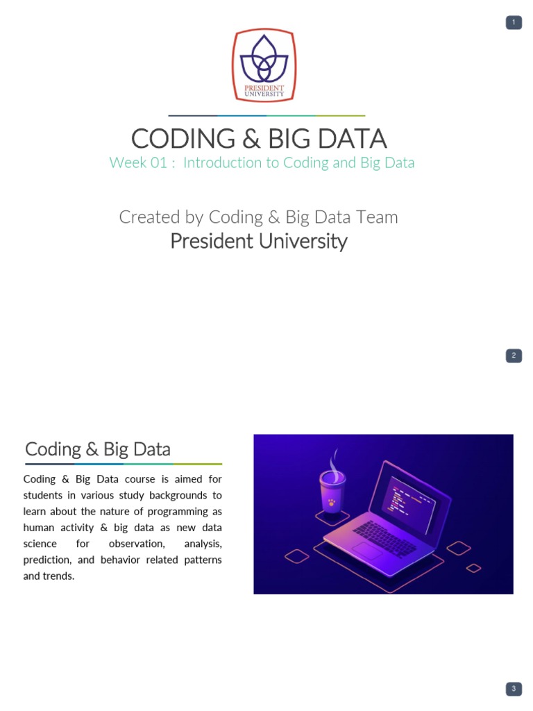 (Coding Big Data) - Week 01 - Syllabus - Introduction To Coding - Big ...