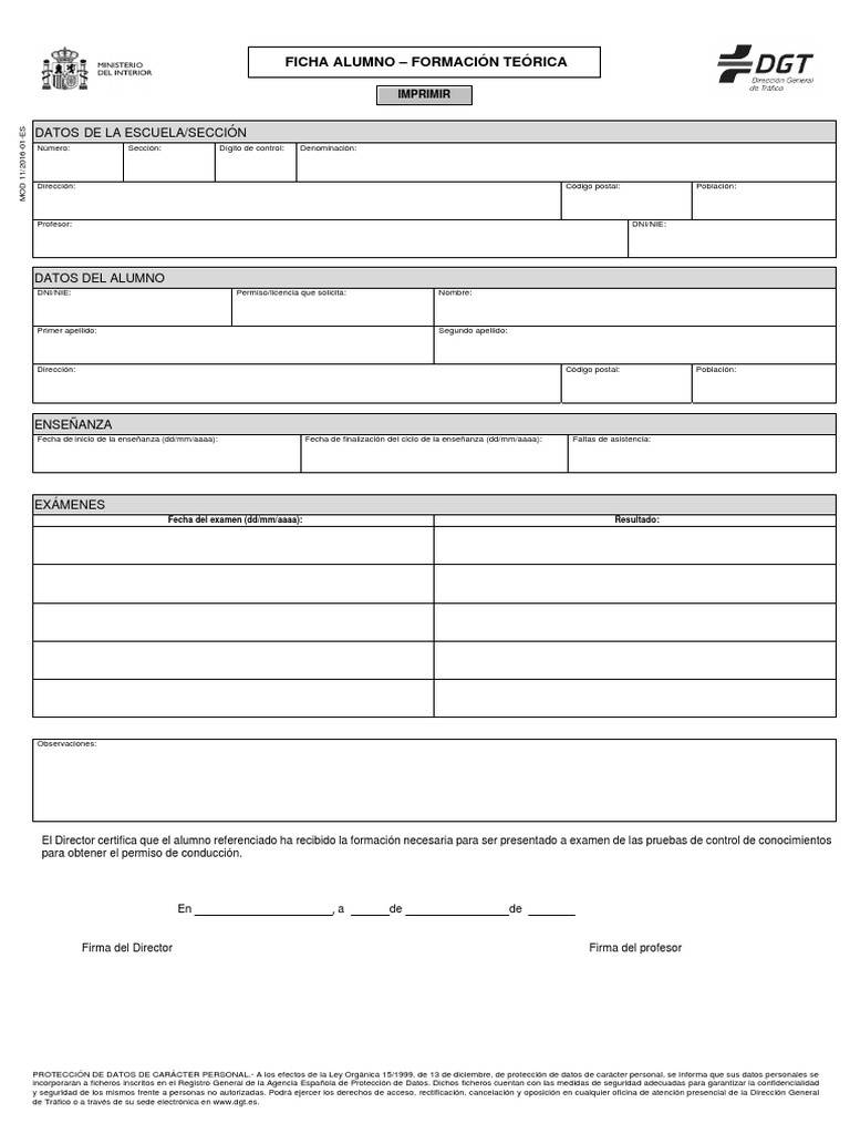 Ficha Alumno - Formación Teórica | PDF | Privacidad de la información ...