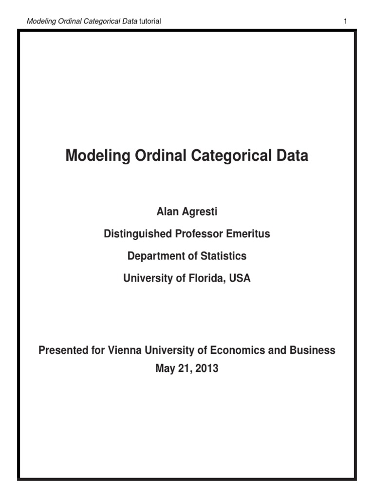 3RD ED ALAN AGRESTI CATEGORICAL DATA ANALYSIS intelligence overview