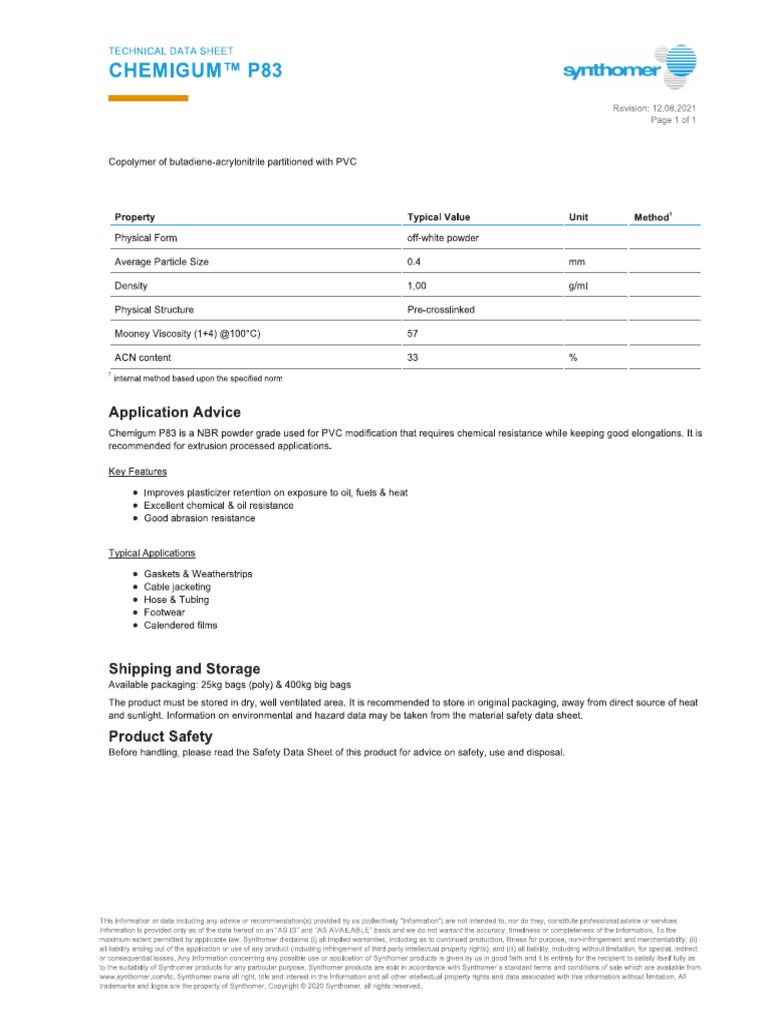 Chemigum p83 | PDF
