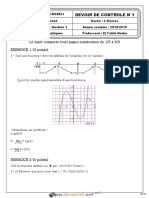 Devoir de Contrôle N°1 - Math - Bac Economie & Gestion (2018-2019) MR El Fekih Nader