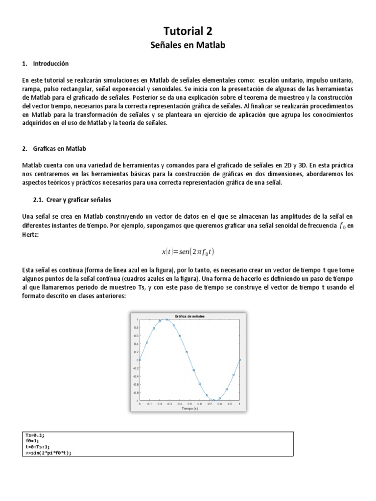 Simulación de Señales en Matlab | PDF | Matriz (Matemáticas) | Funcion ...