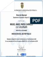 Certificado MIGUEL ÁNGEL PARDO CARRILLO Curso INNOVACIÓN EN EL SECTOR PÚBLICO