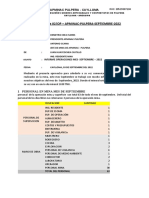 Informe de Operacion. Mesual de Septiembre