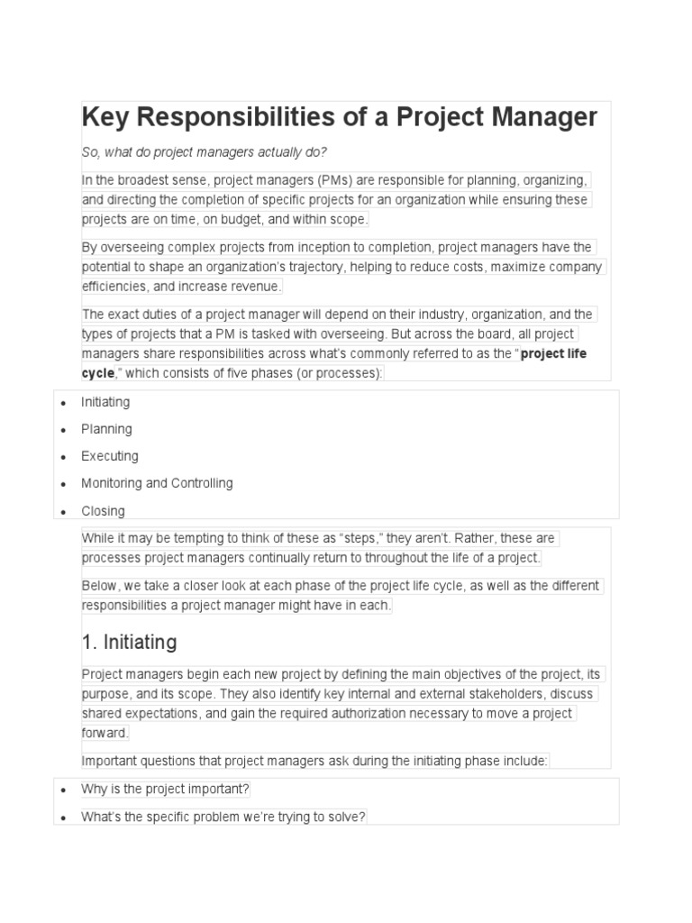 key-responsibilities-of-a-project-manager-pdf-project-management