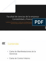 Presentación Carta de La Gerencia y Carta de Control Interno