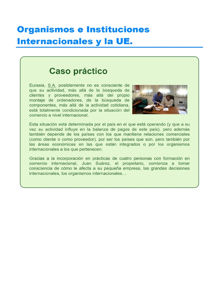 Organismos e Instituciones Internacionales y La UE. | PDF