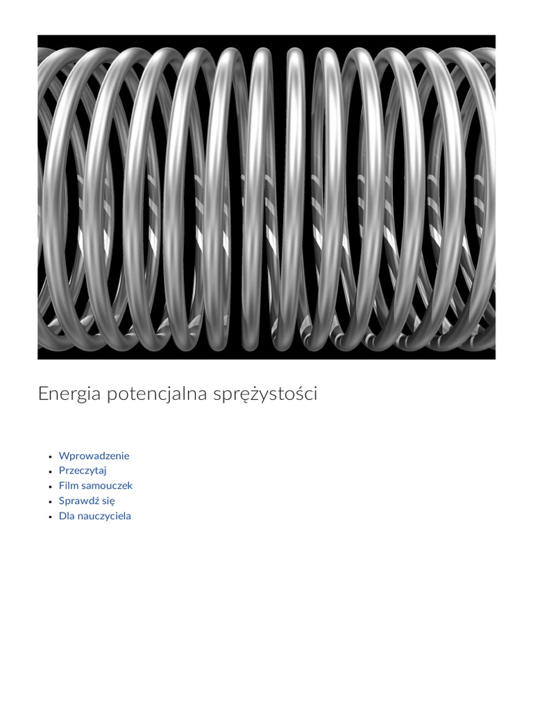 Wzór Energia Potencjalna Energia Potencjalna Sprezystosci | PDF