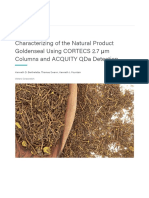 Characterizing Of The Natural Product Goldenseal Using Cortecs 2.7 Μm Columns And Acquity Qda Detection