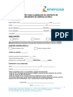 Formulário para Elaboração de Contrato de Fornecimento