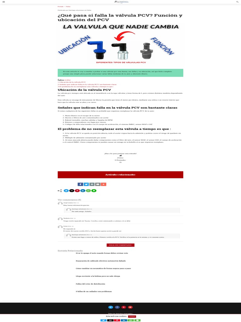 Qué Pasa Si Falla La Válvula PCV Función y Ubicación Del PCV PDF