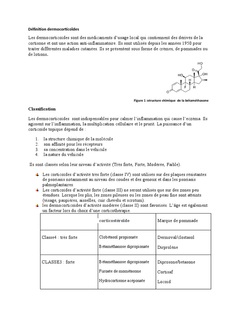 Projet Chimie Dermocorticoide | PDF | Corticoïde | Glucocorticoïde