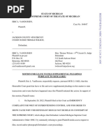 Vandussen V Jackson CC Judge Wilson - Motion For Leave To File Supplemental Pleadings Pursuant To MCR 2.118 (E) - 10-05-22