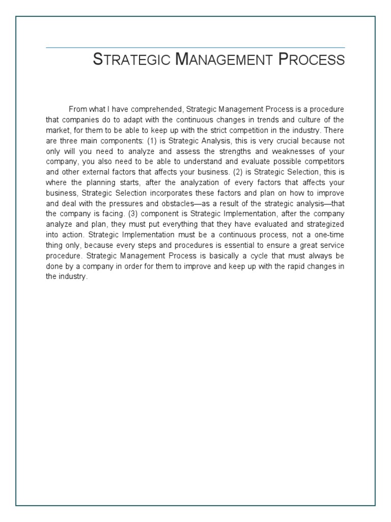 Strategic Management Process | PDF