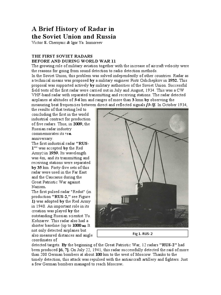 A Brief History of Radar in PDF Radar Surface To Air Missile