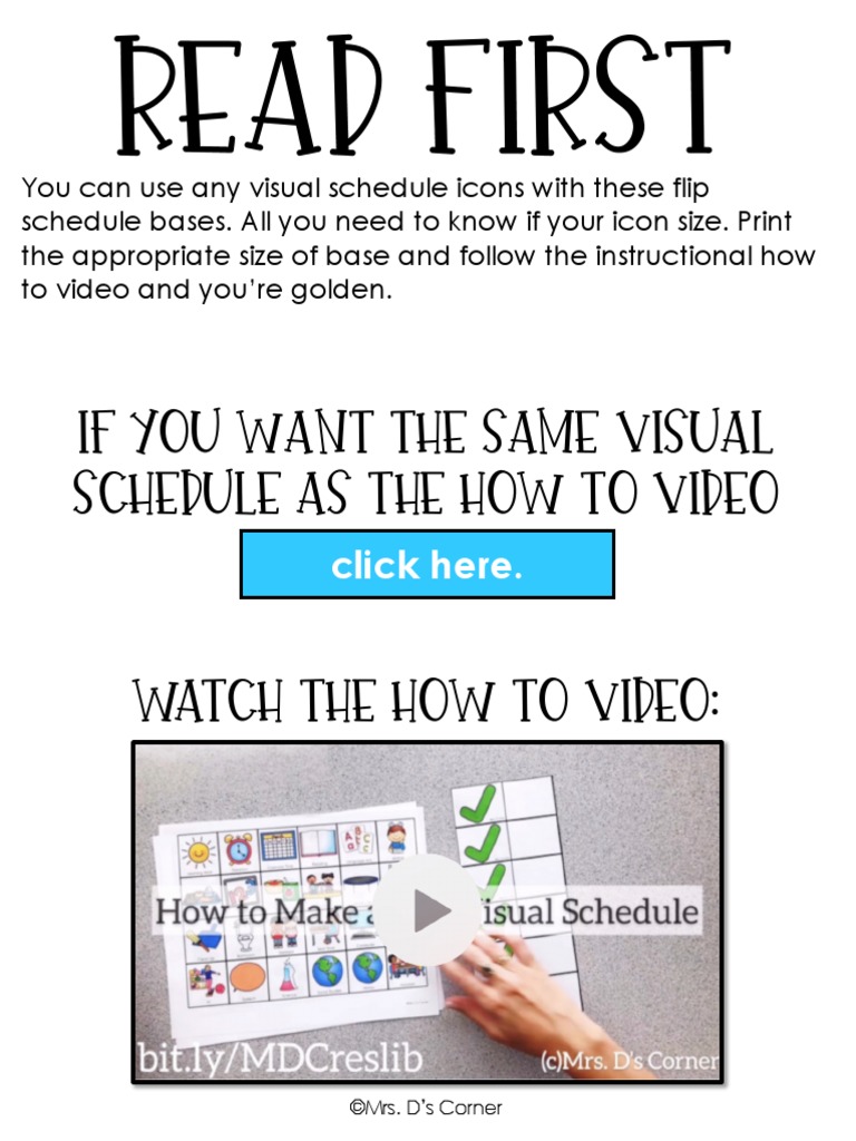 Free Flip Visual Schedule Base Pdf