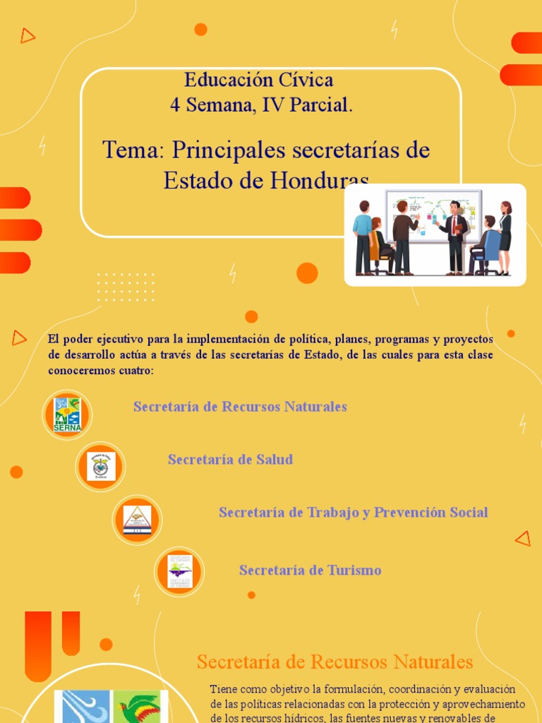 Las principales secretarías de Estado de Honduras y sus funciones PDF