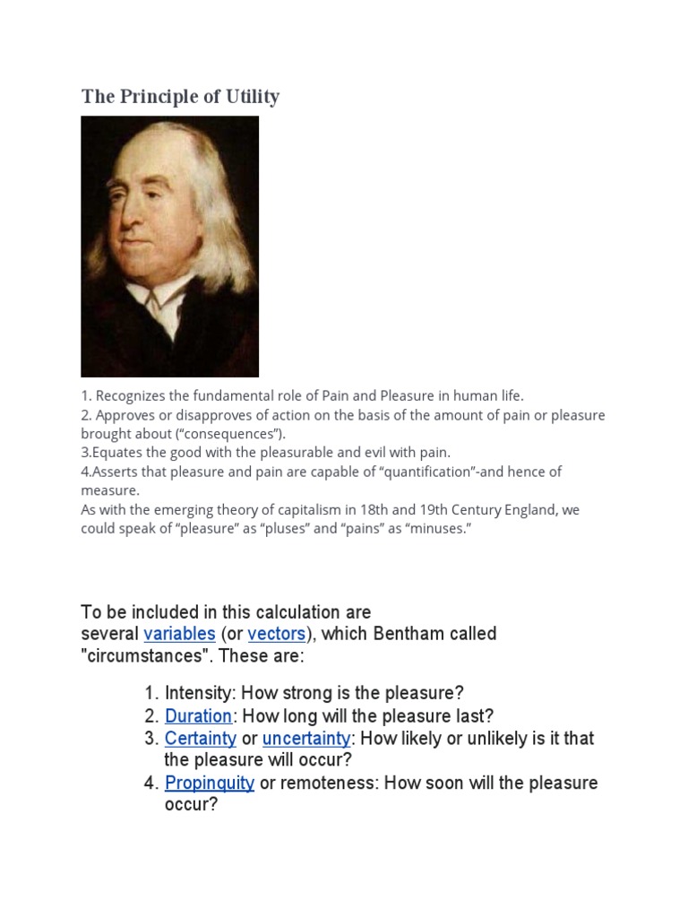 The Principle Of Utility