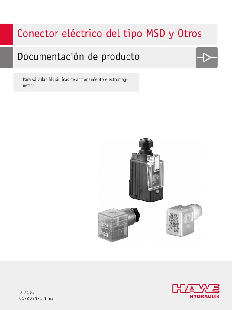 Conector Eléctrico Del Tipo MSD y Otros: Documentación de Producto ...