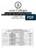 Revised - First Mid Examination-B.tech, BBA, BCA, MBA, MCA, BSC, BArch, Diploma ID (Except First Year) Odd Sem 2022-23