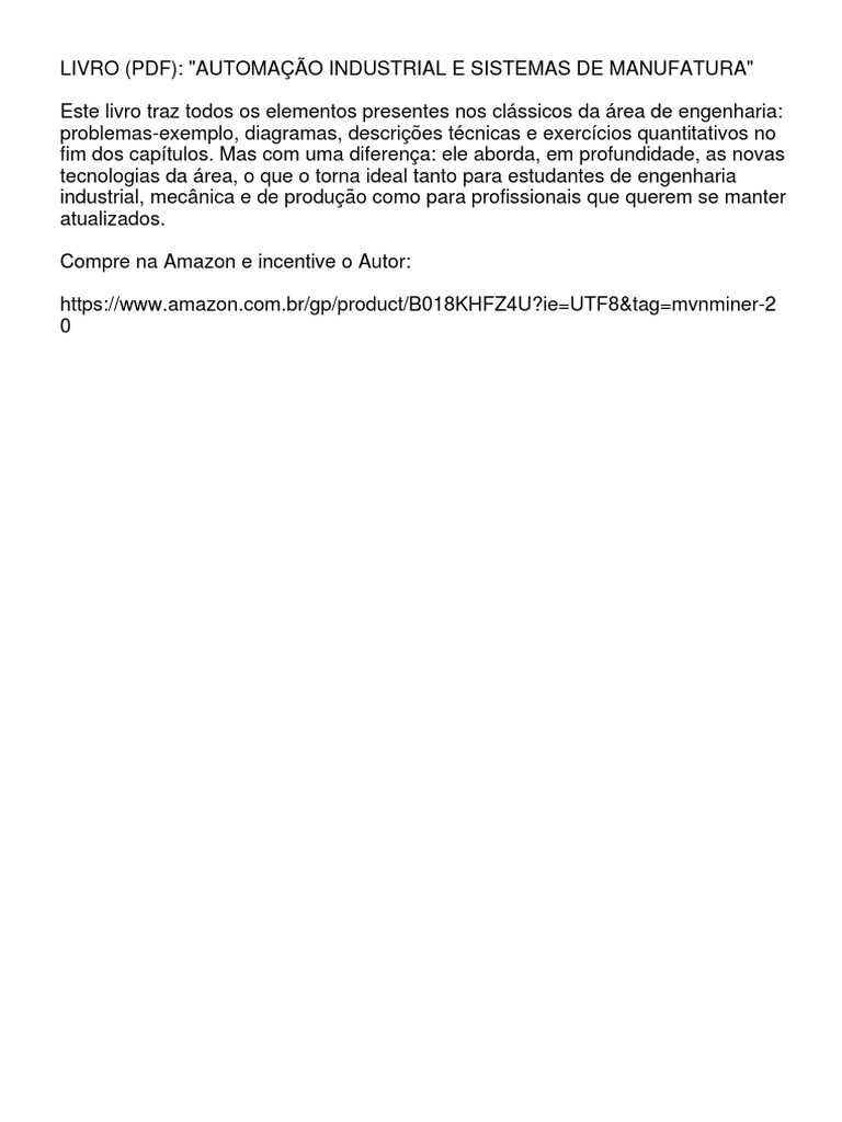 Livro Pdf Automação Industrial E Sistemas De Manufatura Pdf