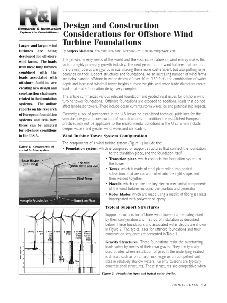 Offshore Wind Turbine Foundation Design | PDF | Deep Foundation | Wind ...