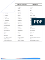 Spanish Home Vocabulary Word List