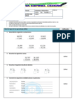 Calificación examen matemáticas metacognición