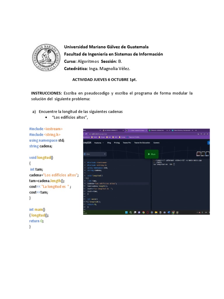 Algoritmos en C++: Longitud, Concatenación y Comparación de Cadenas ...