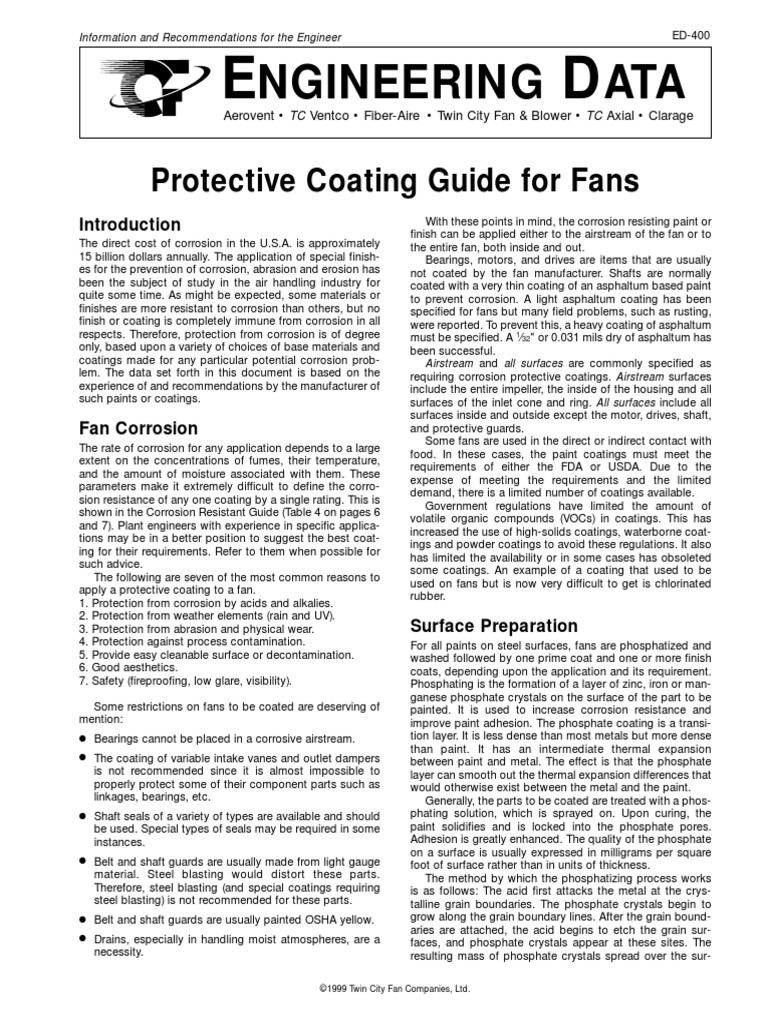 Fan Protective Coatings ED400 | PDF | Epoxy | Paint