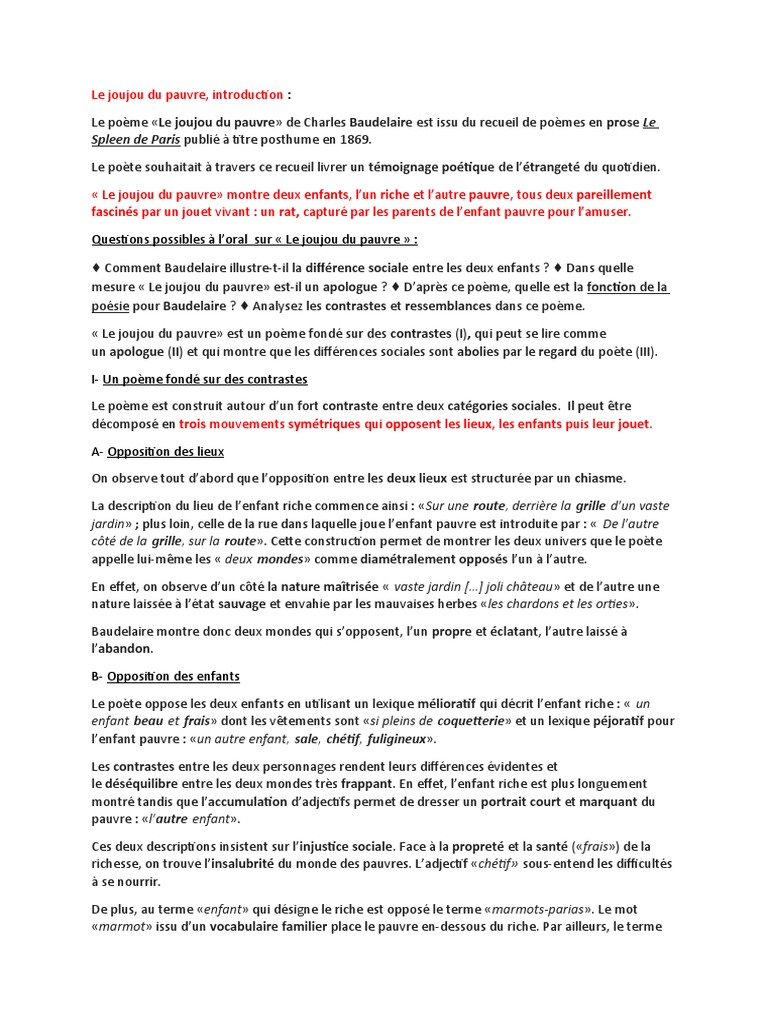 Le Joujou Du Pauvre Baudelaire PDF