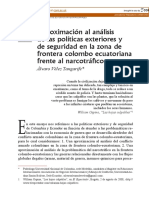 Aproximación Al Analisis de Las Politicas Exteriores de Seguridad Frente Al Narcotrafico