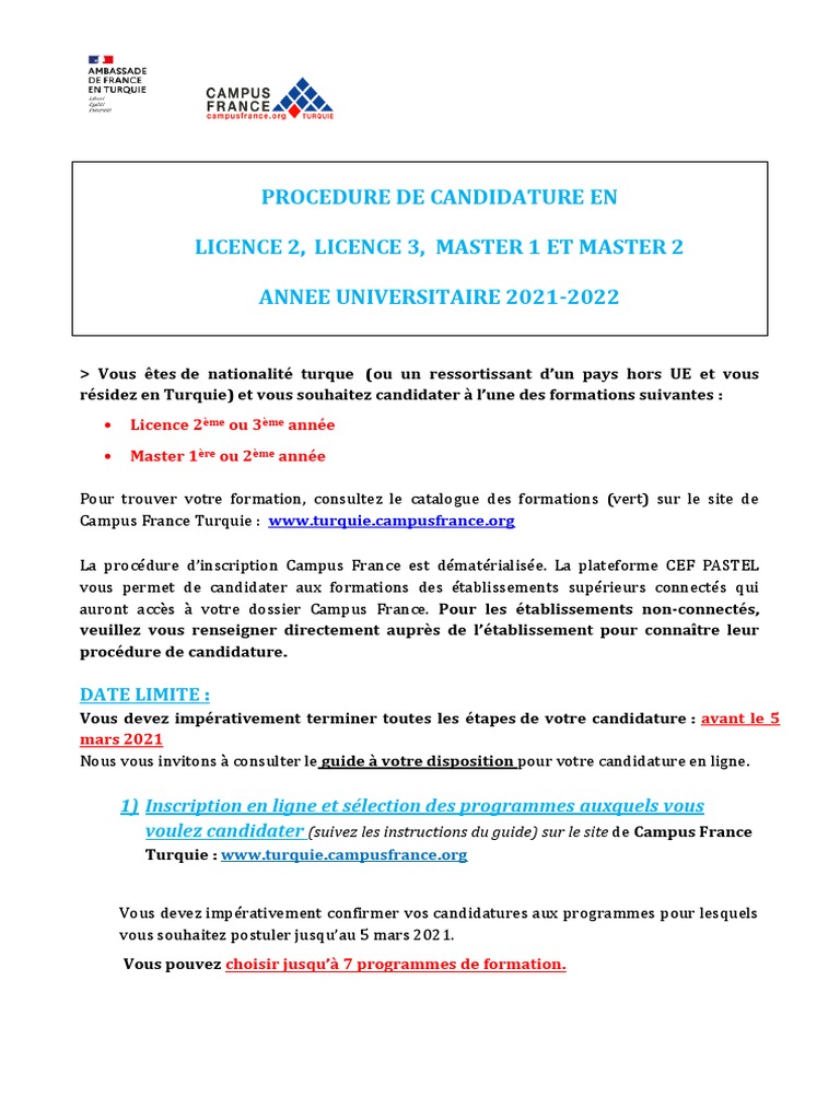 Procédure De Candidature , Procédure de candidature – STAZIE