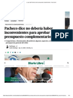 Lo Que Dijo Pacheco Sobre Presupuesto Complementario - Diario Libre