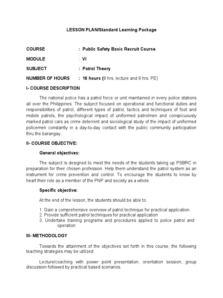 Standard Learning Package | PDF | Police | Learning