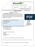 Avaliação de História 3° Bim