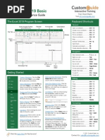 Excel 2019 Basic Quick Reference