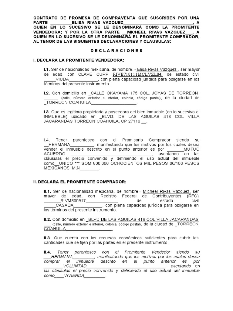 Contrato de Promesa de Compraventa | PDF | Justicia | Crimen y violencia