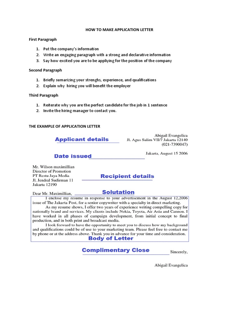How To Make Application Letter
