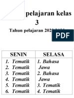 Jadwal Pelajaran Kelas 3