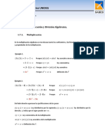 1.7 Multiplicación y División Algebraica